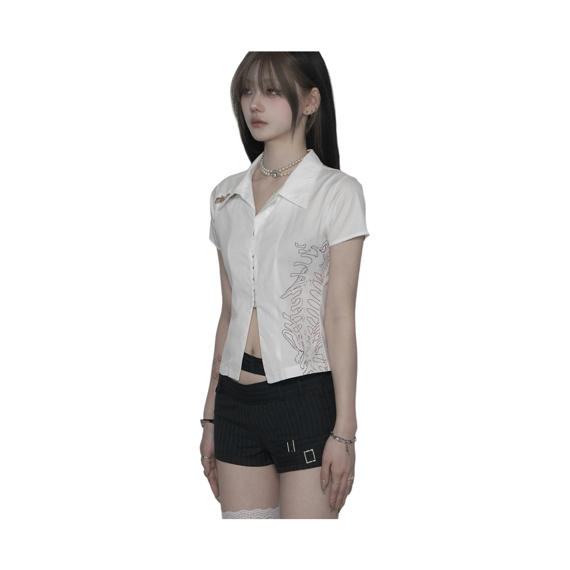 쇠아 본 후크 슬릿 셔츠 화이트(SØAR Born Hook-Slit Shirt White) - 4