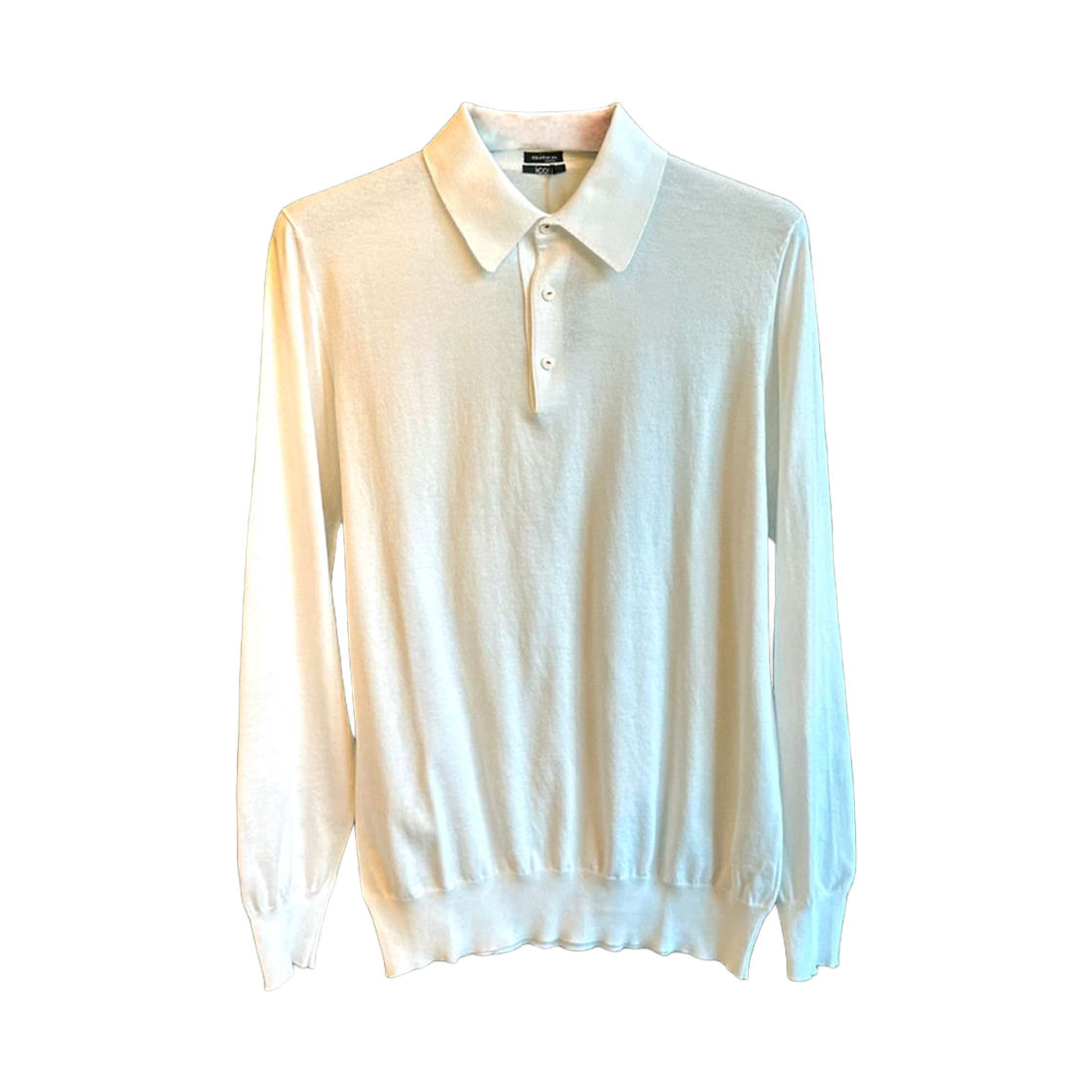 UMKXX3540C Kiton Polo Knit Long Sleeve T-Shirt White