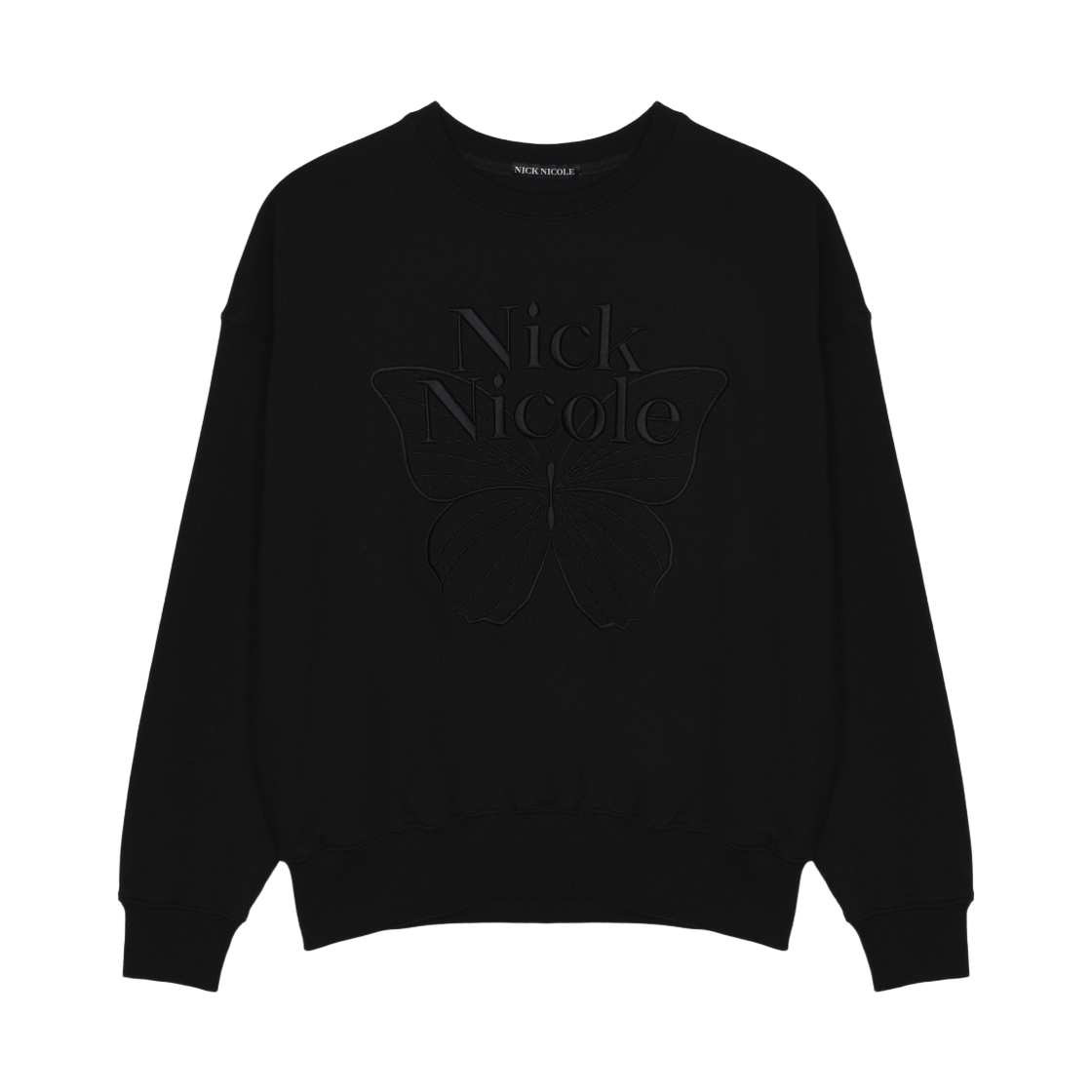 N_SS NICK&NICOLE Volume Butterfly Signature Sweatshirt Matt Black
