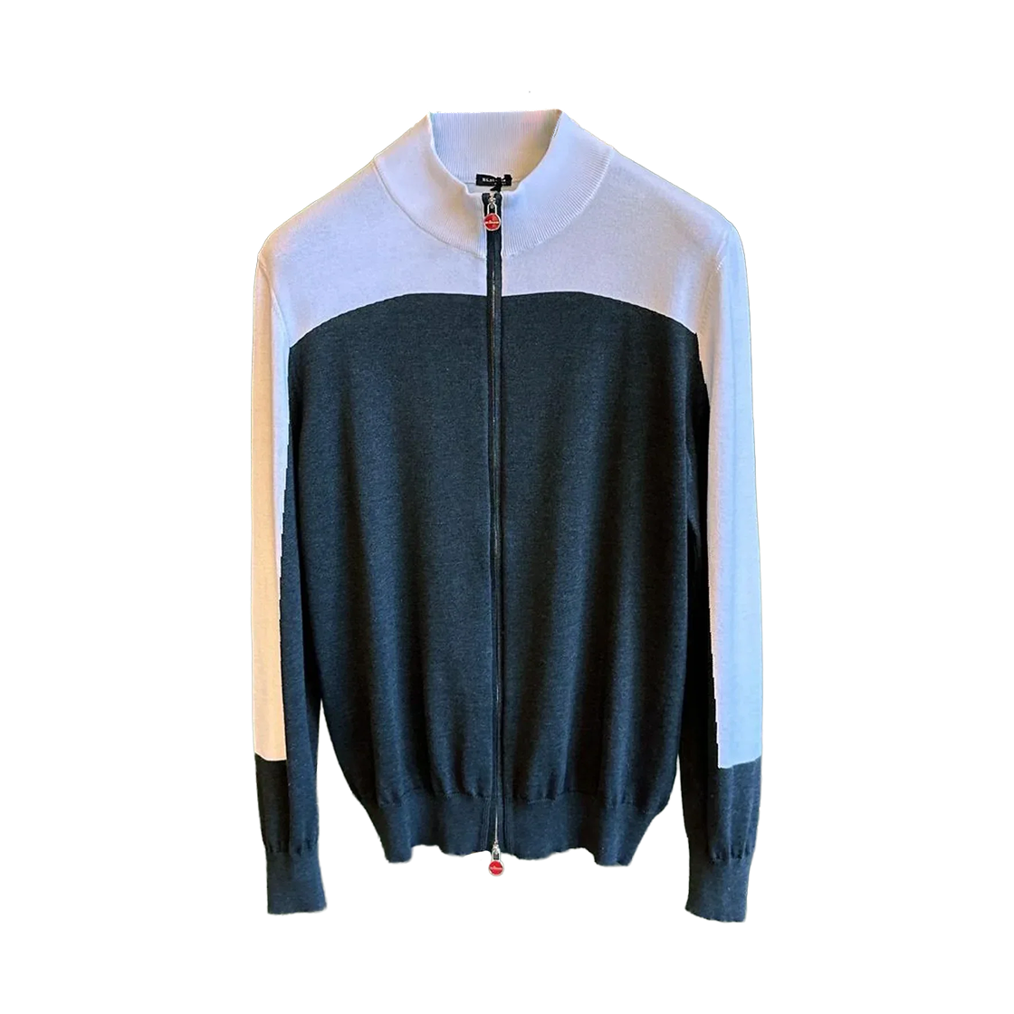 UK1159E23V132 Kiton Zip Up Detail Jacket Charcoal