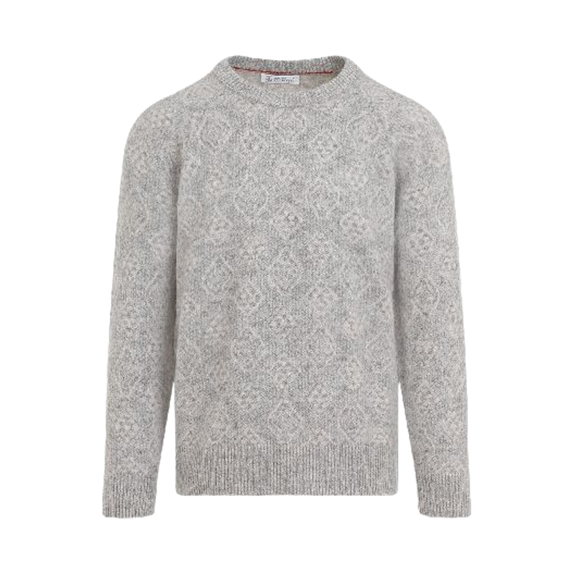 MSO708500-CEW58 Brunello Cucinelli Pattern Crewneck Sweater Grey