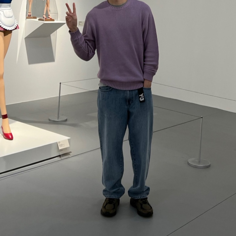 Supreme Back Logo Sweater Lilac - 20SS 착용 스타일