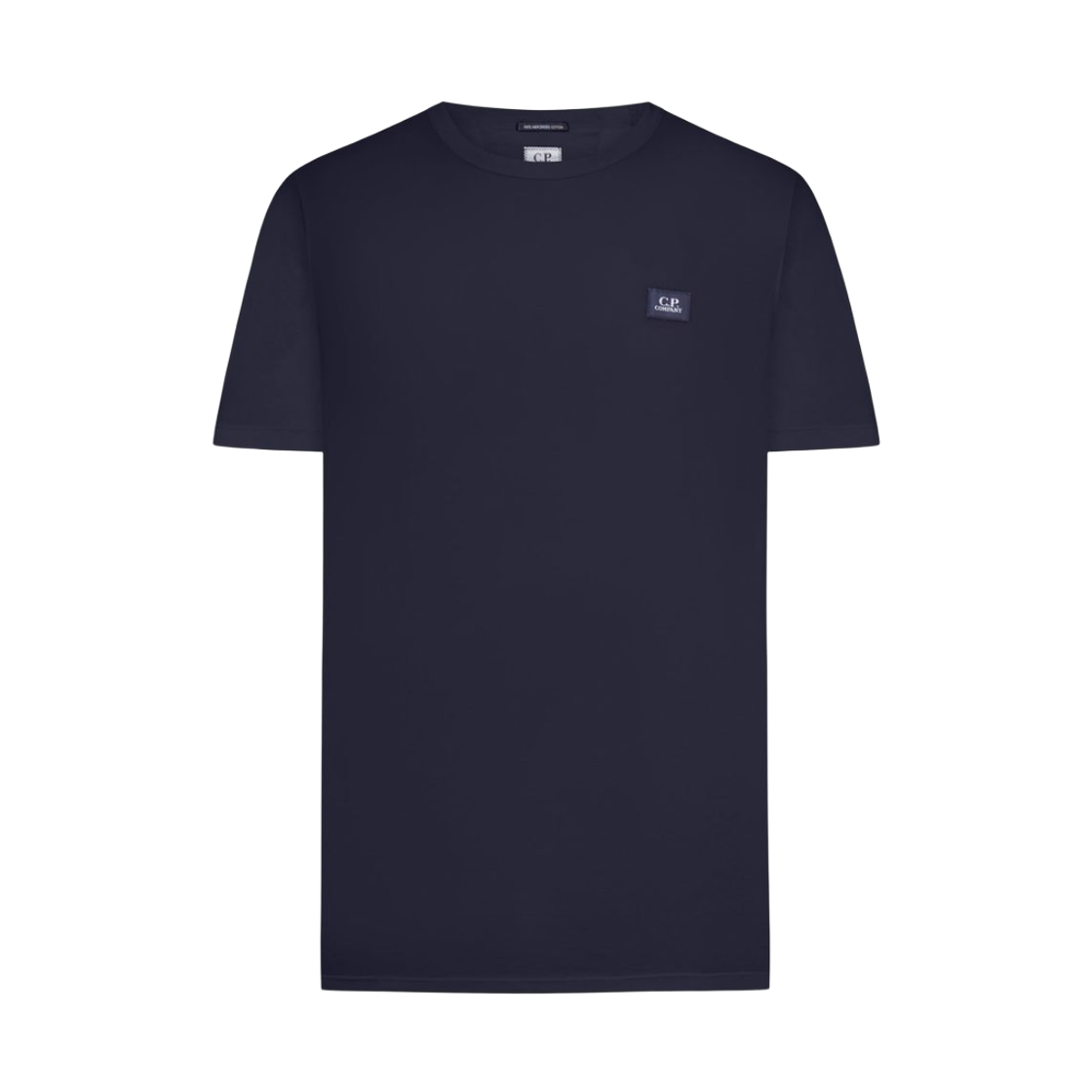 20CMTS113A006374G888 C.P. Company Mercerized Jersey 70/2 Gasato Short Sleeve Patch T-Shirt Total Eclipse Blue - 26SS