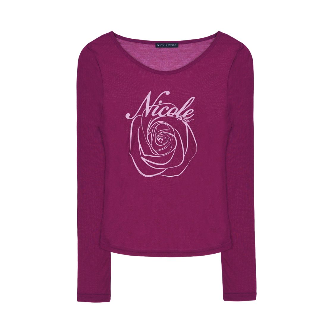 닉앤니콜 니콜 로즈 롱 슬리브 탑 플럼(NICK&NICOLE Nicole Rose Long Sleeve Top Plum)