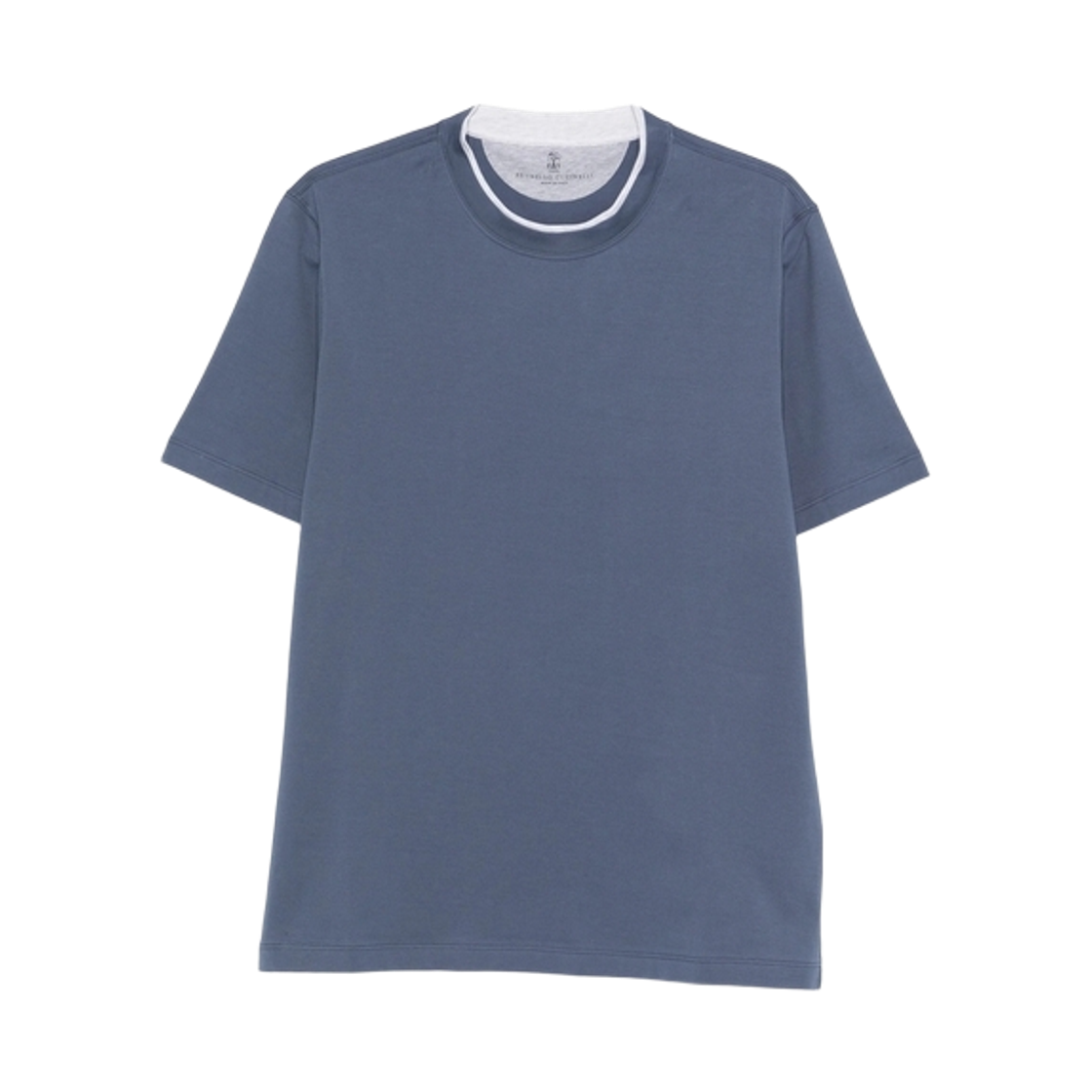 M0B137427-CBL48 Brunello Cucinelli Faux Layering T-Shirt Blue