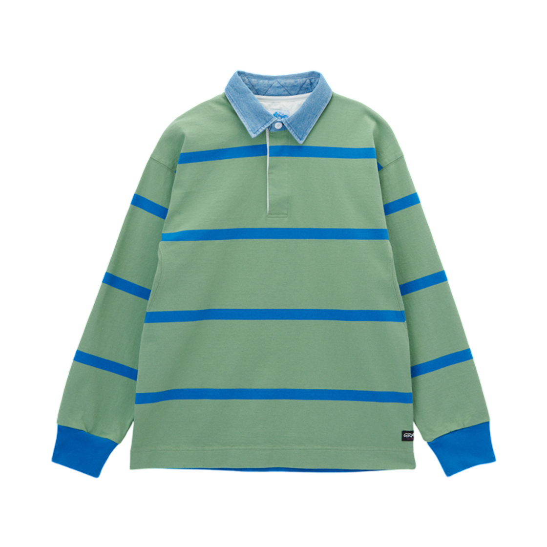 - Gramicci Langdon Rugby Shirt Olive Blue - US Sizing