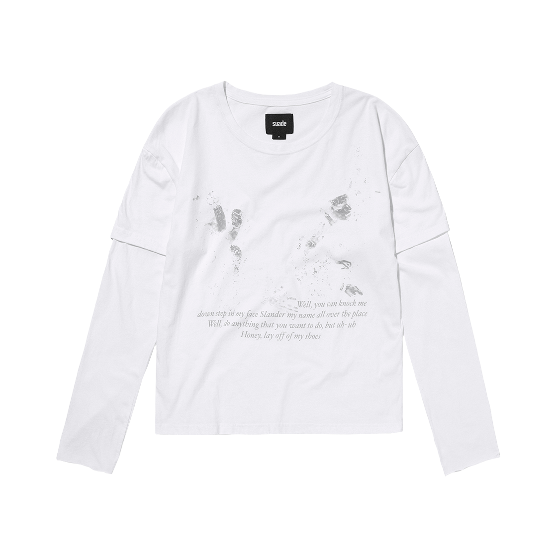 SDFSTO129WH Suade Layered Long Sleeve White