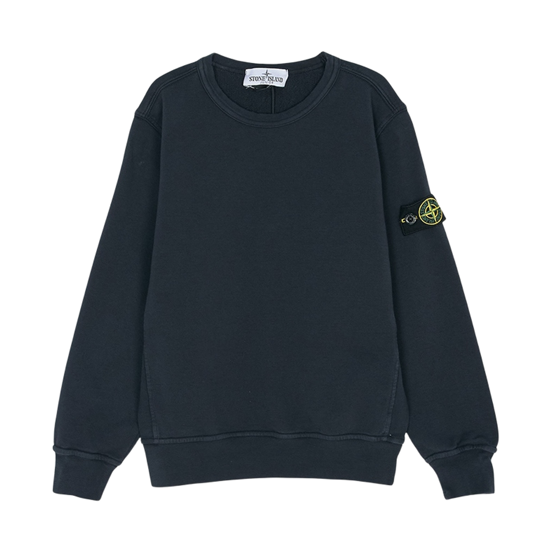 L1S1661000-05S0040-V0020 (Kids) Stone Island 6100005 Organic Cotton Fleece Regular-Fit Crewneck Sweatshirt with Ribbed Trims Navy Blue - 26SS