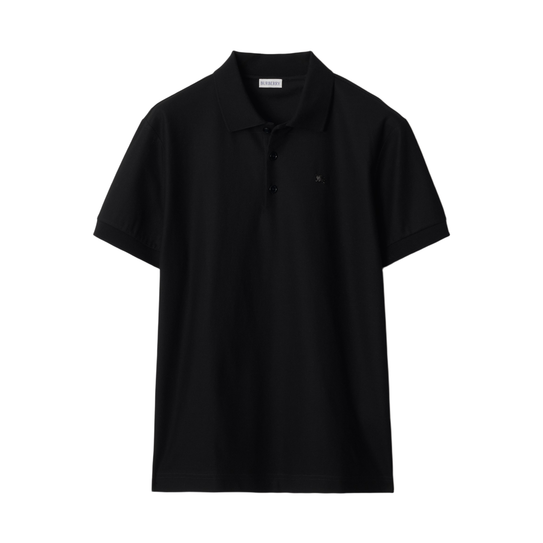 8125524 Burberry Metal Knight Cotton Polo Shirt Black