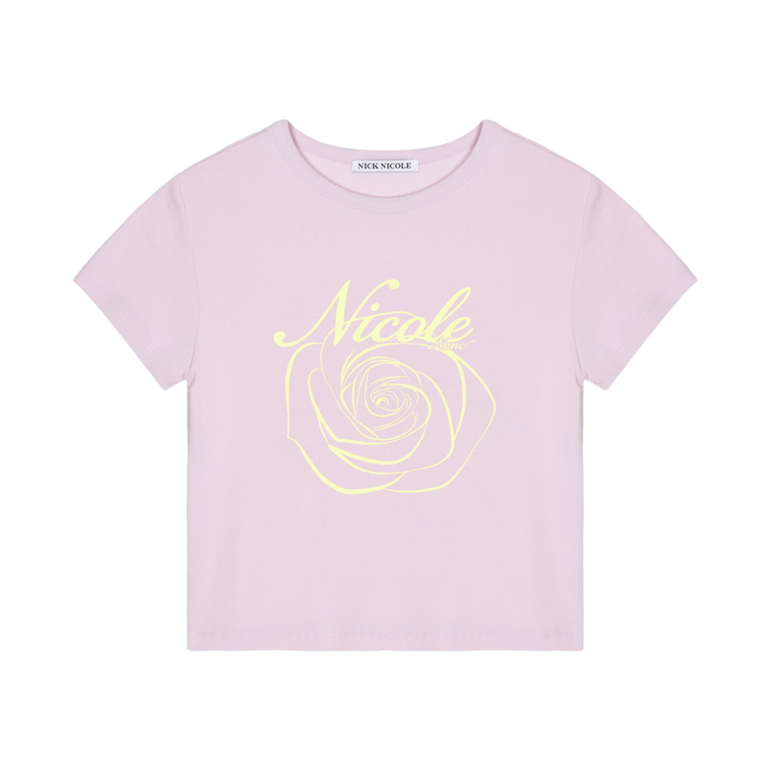 닉앤니콜 로즈 레터링 크롭 탑 핑크(NICK&NICOLE Rose Lettering Cropped Top Pink)