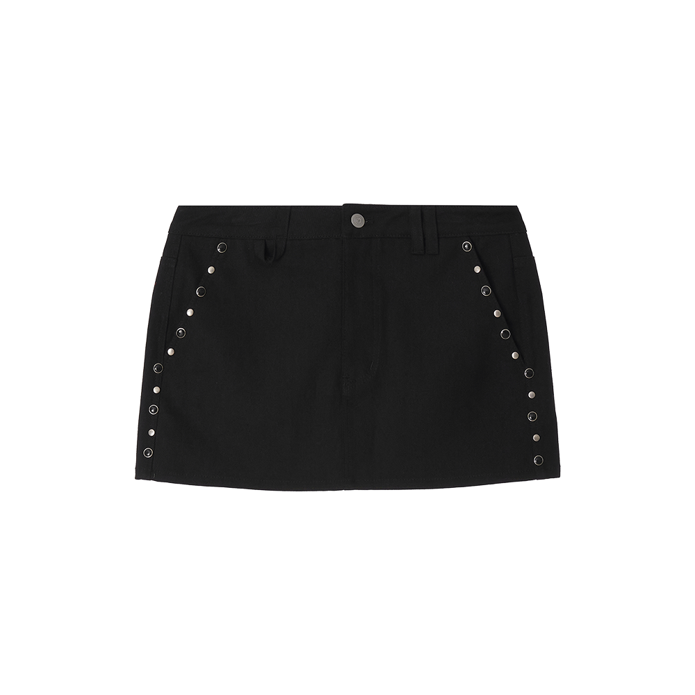 지비에이치 어패럴 스터드 포인트 미니 스커트 / 블랙(GBH APPAREL Stud Point Mini Skirt / Black)