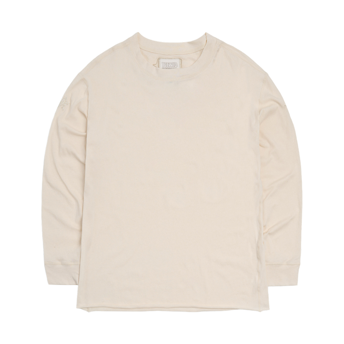 투위드 스타피쉬 비디드 라운드넥 티셔츠 크림(Tuewid “Starfish” Beaded Round Neck T-Shirts In Cream) - 1