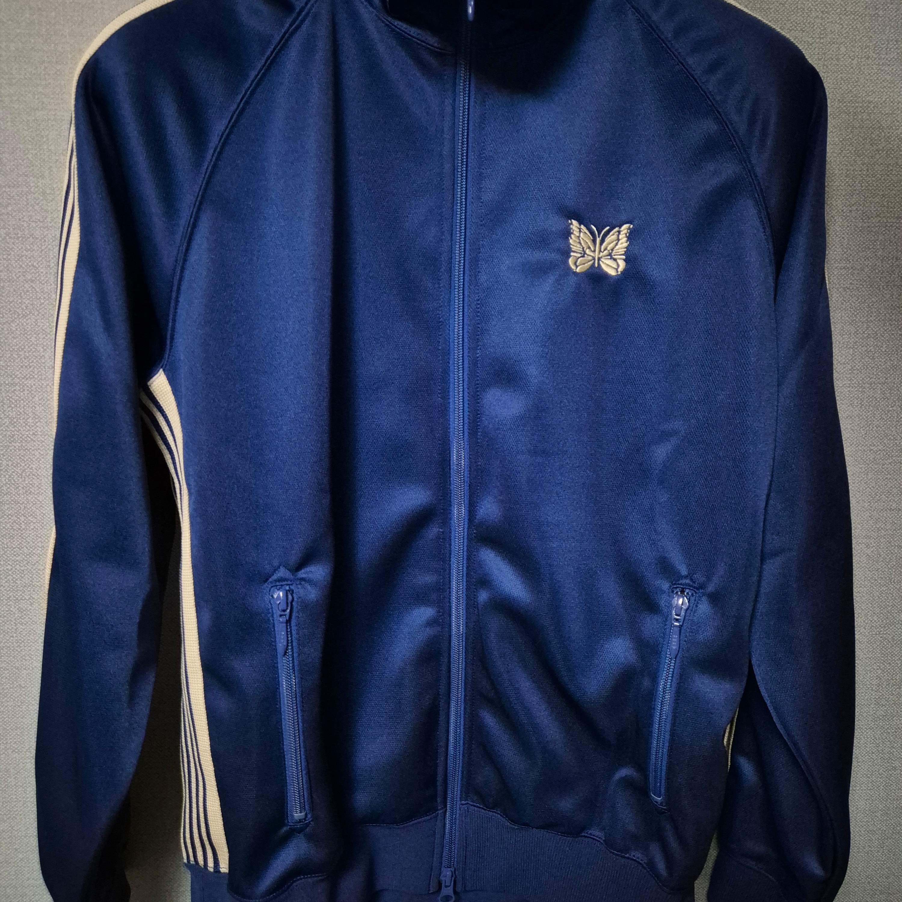Needles Track Jacket Poly Smooth Royal 착용 스타일 - 1