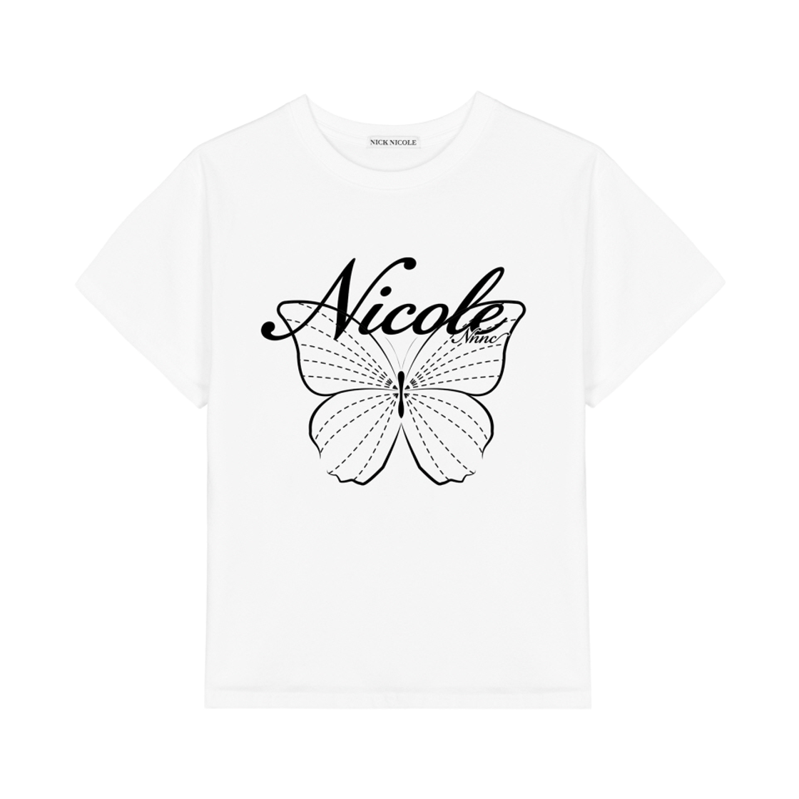 N_SS NICK&NICOLE Nicole Butterfly Sleeve Top White Black