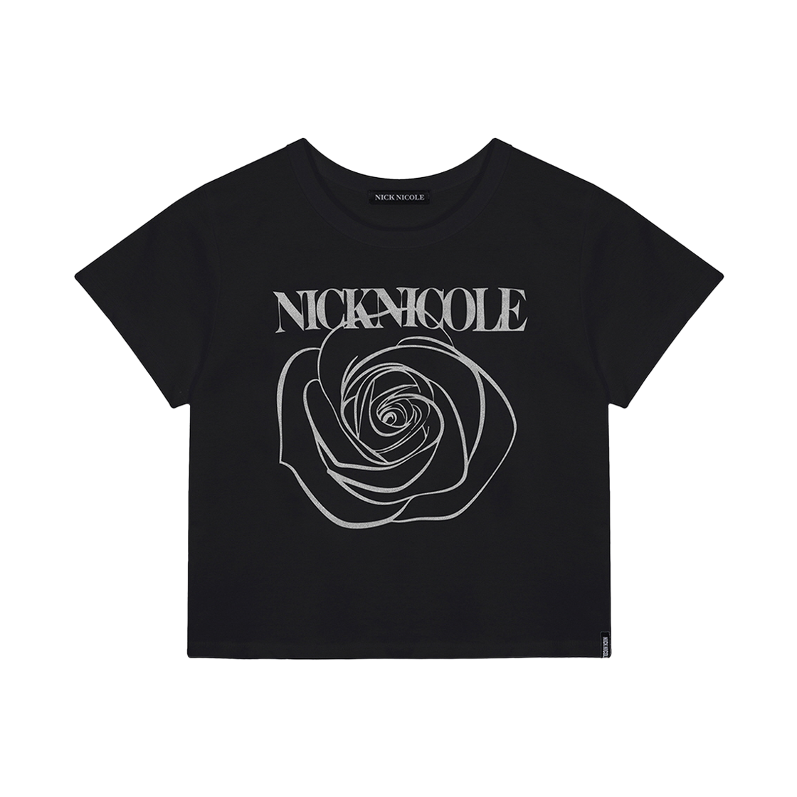 N_SS NICK&NICOLE Rose Signature Crop Top Black Silver