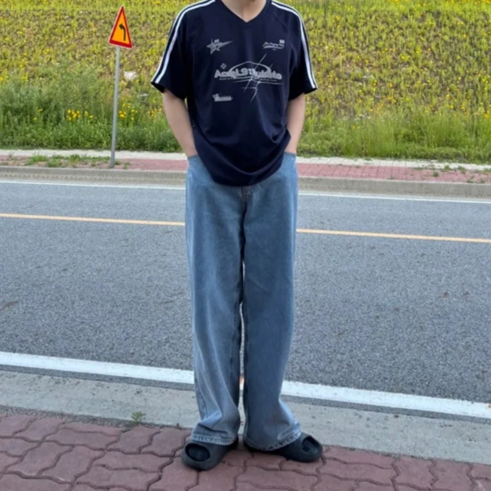 Millo Archive Chapter Denim Pants Denim Blue 착용 스타일