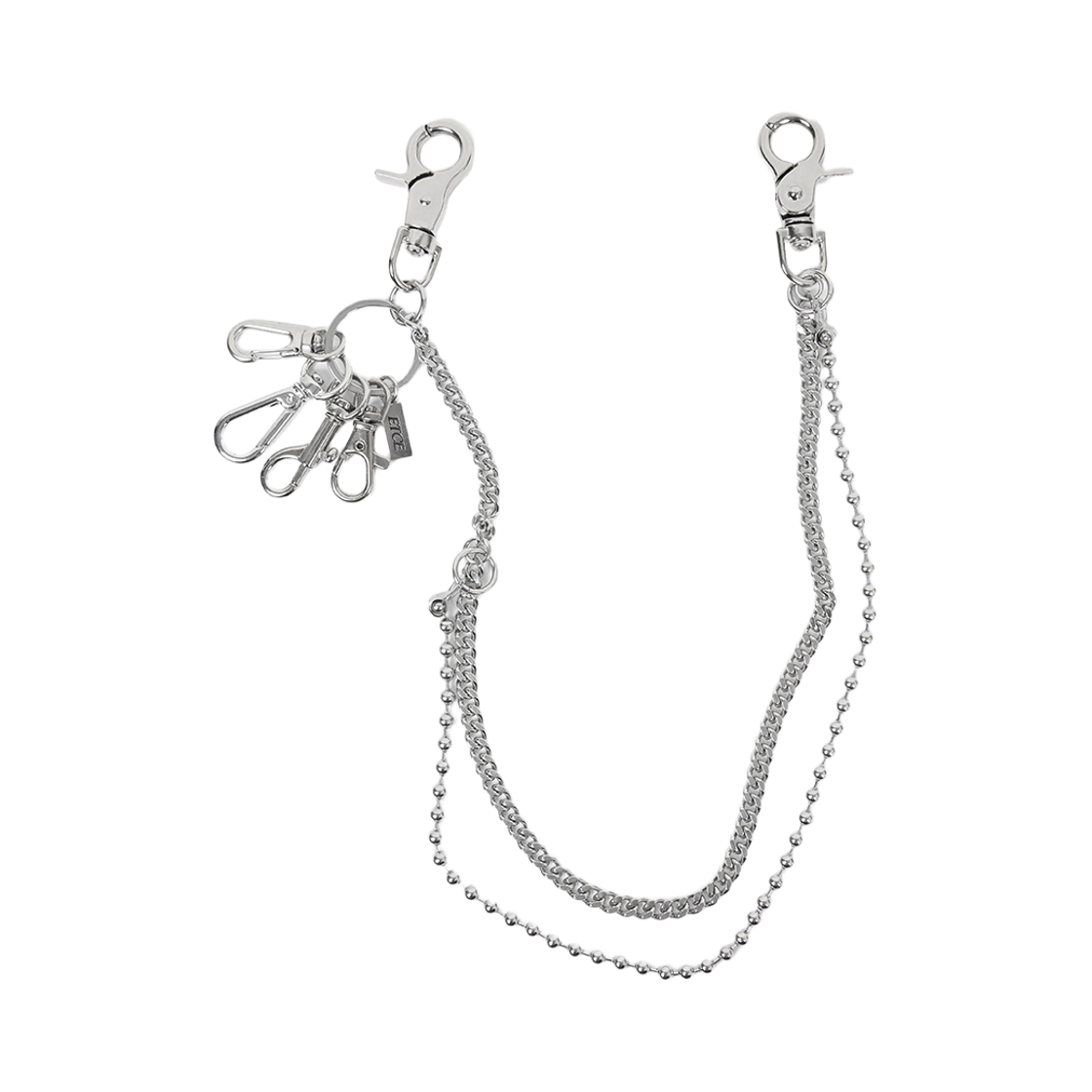 이티씨이 멀티 레이어드 키체인 실버(ETCE Multi Layered Key Chain Silver)