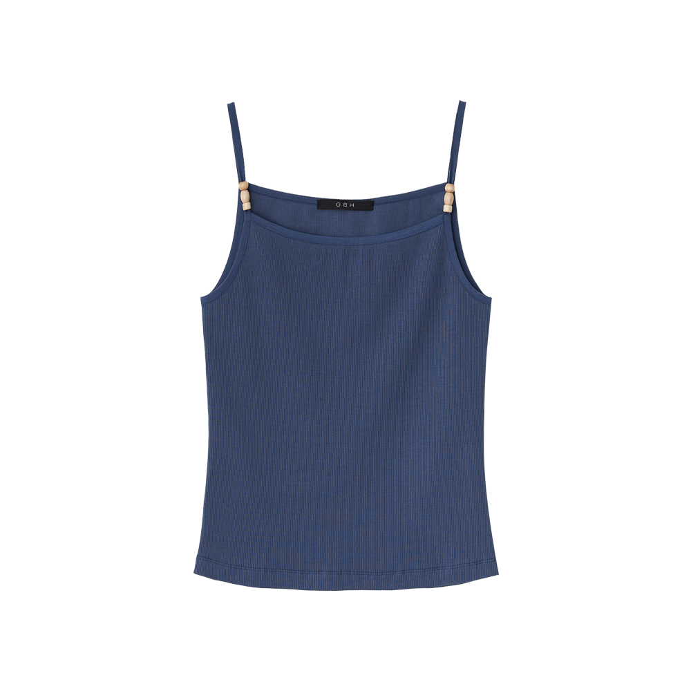 지비에이치 어패럴 우드 비즈 슬리브리스 / 블루 그레이(GBH APPAREL Wood Beads Sleeveless / Blue Grey)
