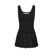 [KREAM 단독] SØAR Destroy Pleats Beads Dress Black