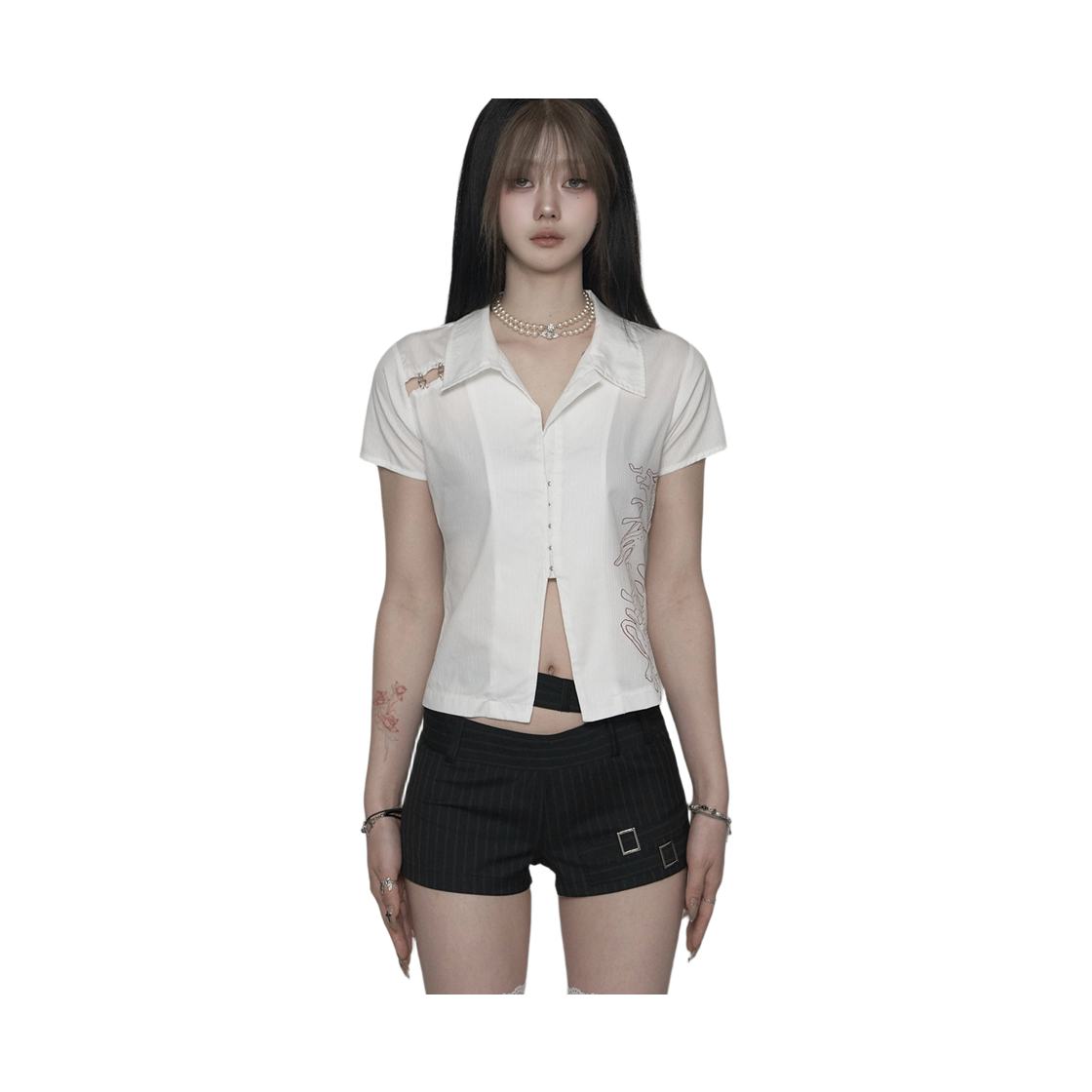 쇠아 본 후크 슬릿 셔츠 화이트(SØAR Born Hook-Slit Shirt White) - 3