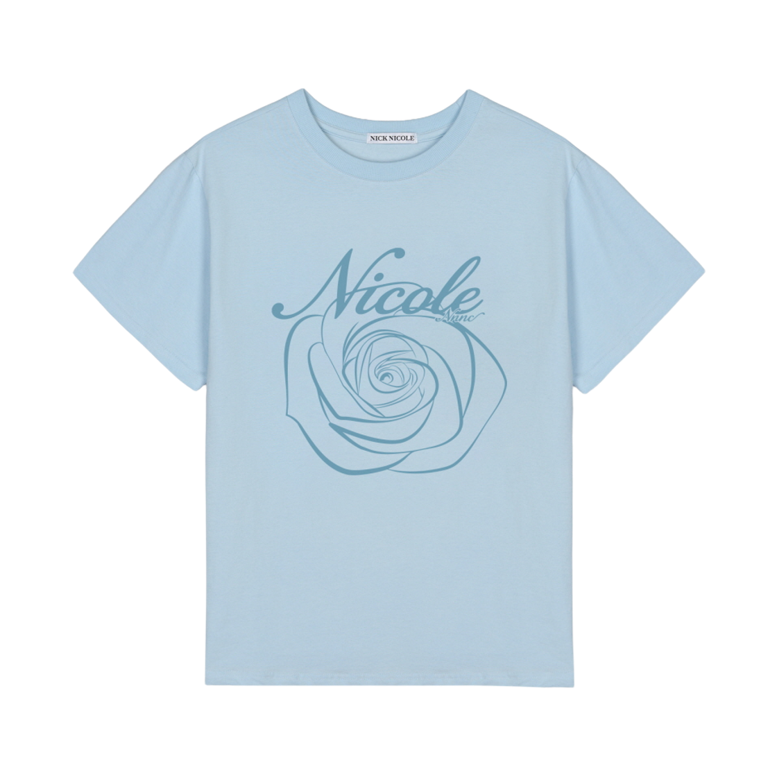 닉앤니콜 니콜 로즈 슬리브 탑 소라 스카이 블루(NICK&NICOLE Nicole Rose Sleeve Top Sora Sky Blue)