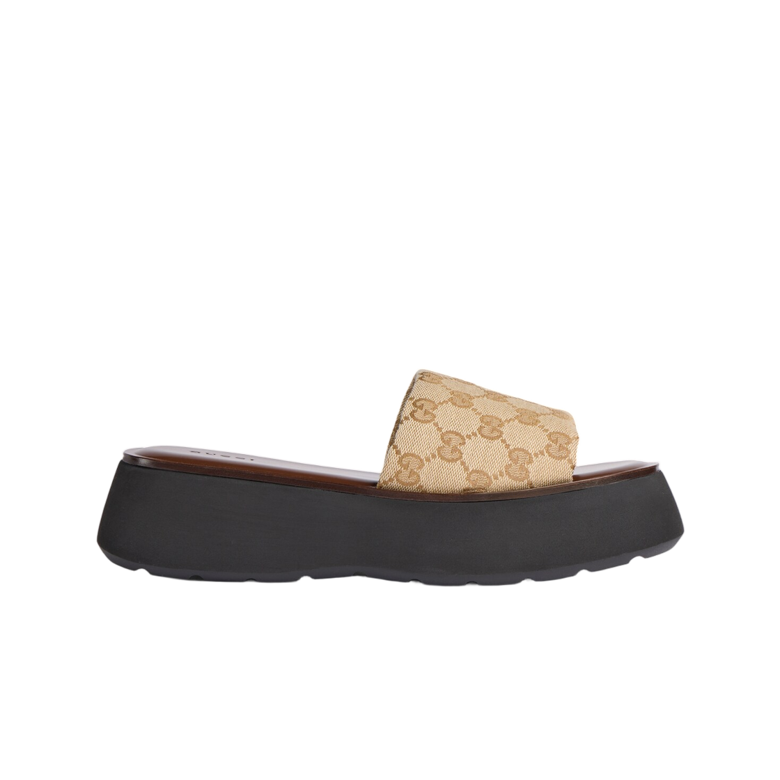 (W) 구찌 플랫폼 슬라이드 샌들 샌드 브라운((W) Gucci Flatform Slide Sandal Sand Brown) - 1