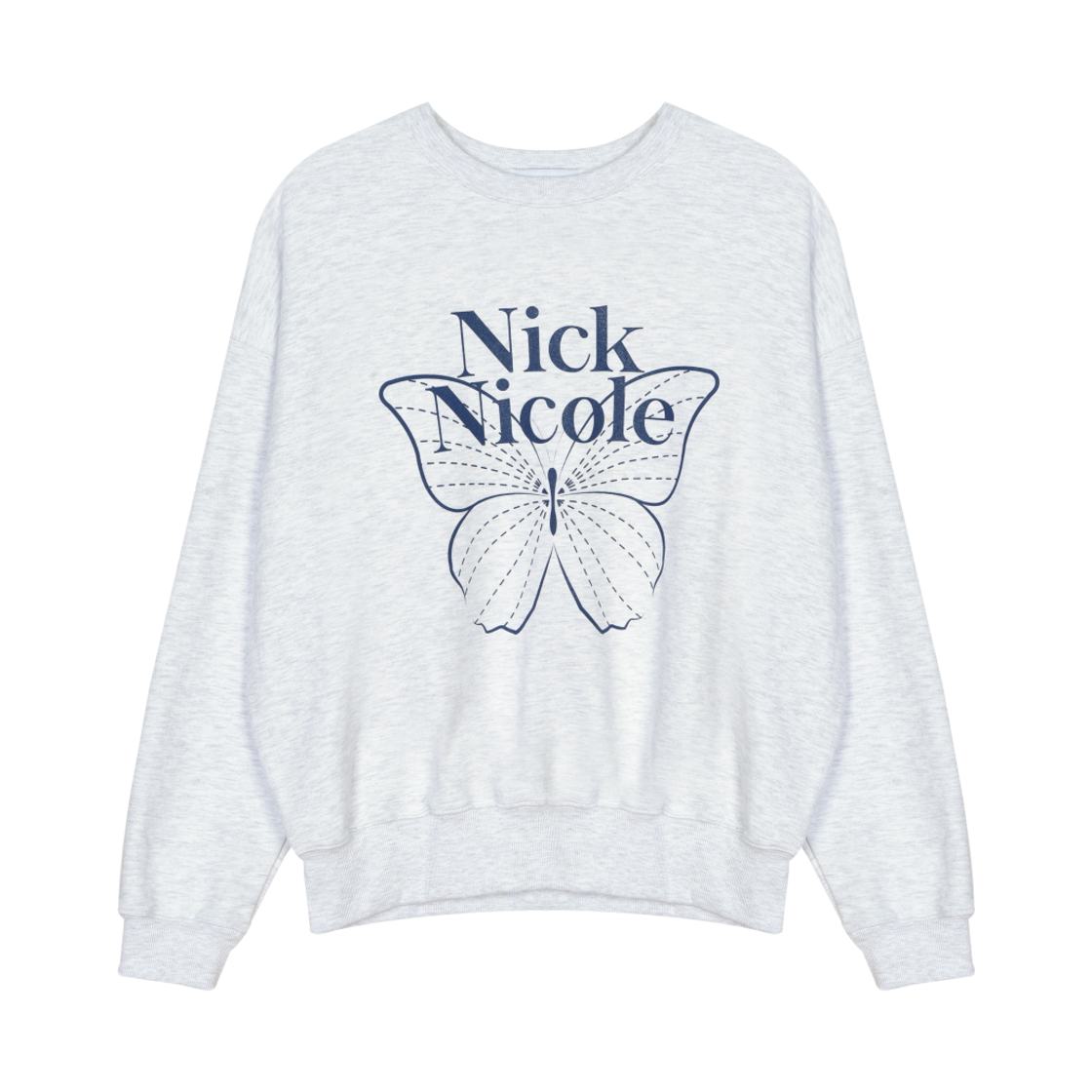 NWK1TS021_MGN NICK&NICOLE Butterfly Signature Sweatshirt Melange Navy