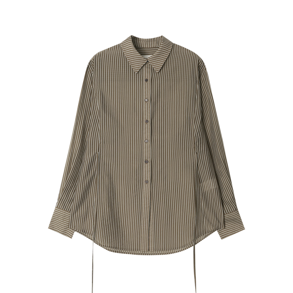 지비에이치 어패럴 시어 스트랩 블라우스 / 브라운(GBH APPAREL Sheer Strap Blouse / Brown)