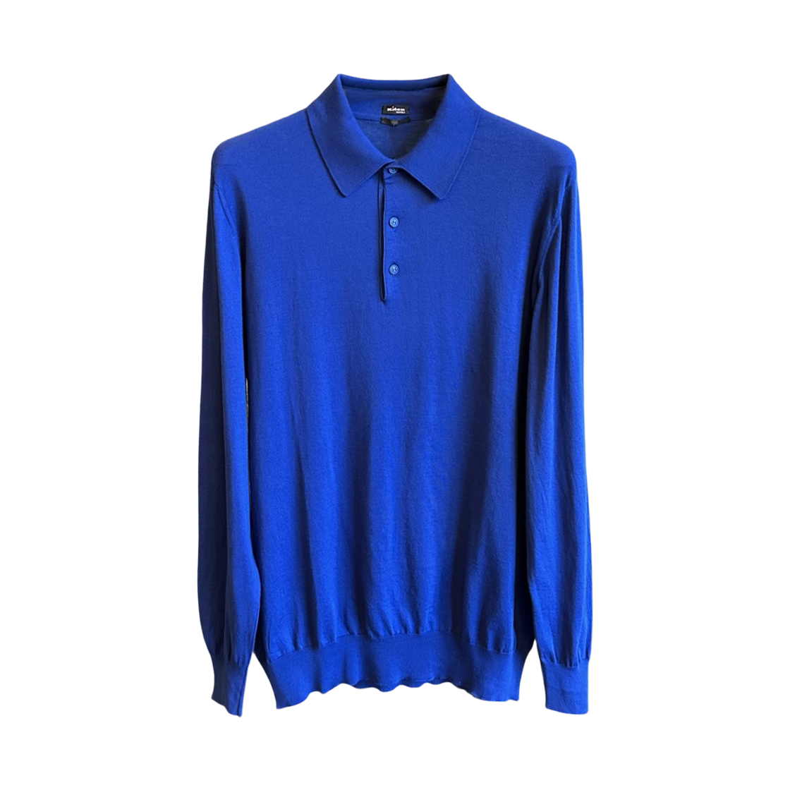 UMKXX35K314 Kiton Polo Knit Long Sleeve T-Shirt Blue