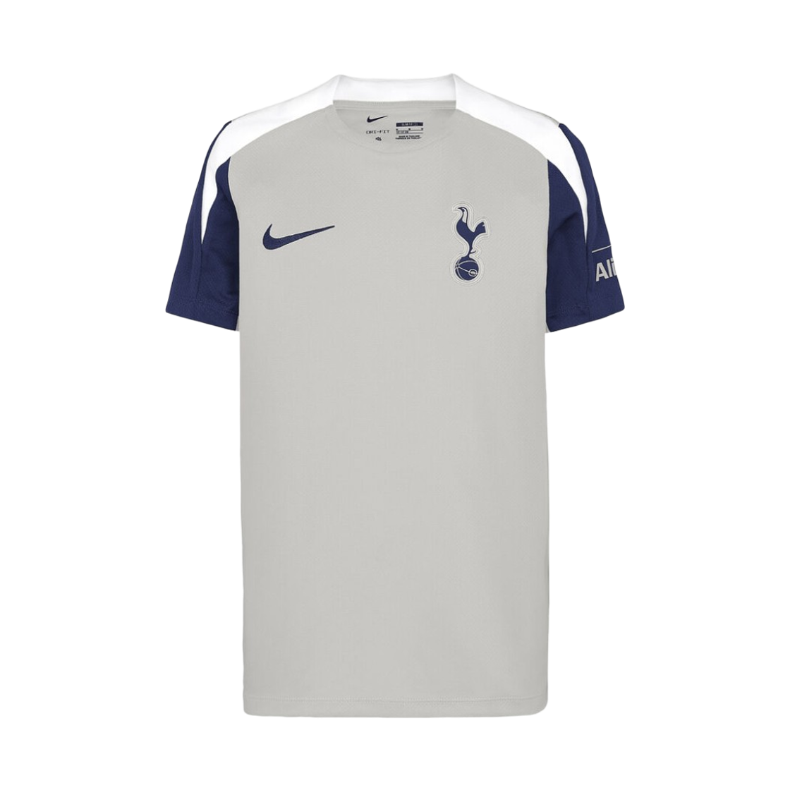 HJ7760-014 Nike Tottenham Hotspur Strike Dri-Fit Football Short Sleeve Top Light Iron Ore White (HJ7760-014) (Non Marking Ver.)