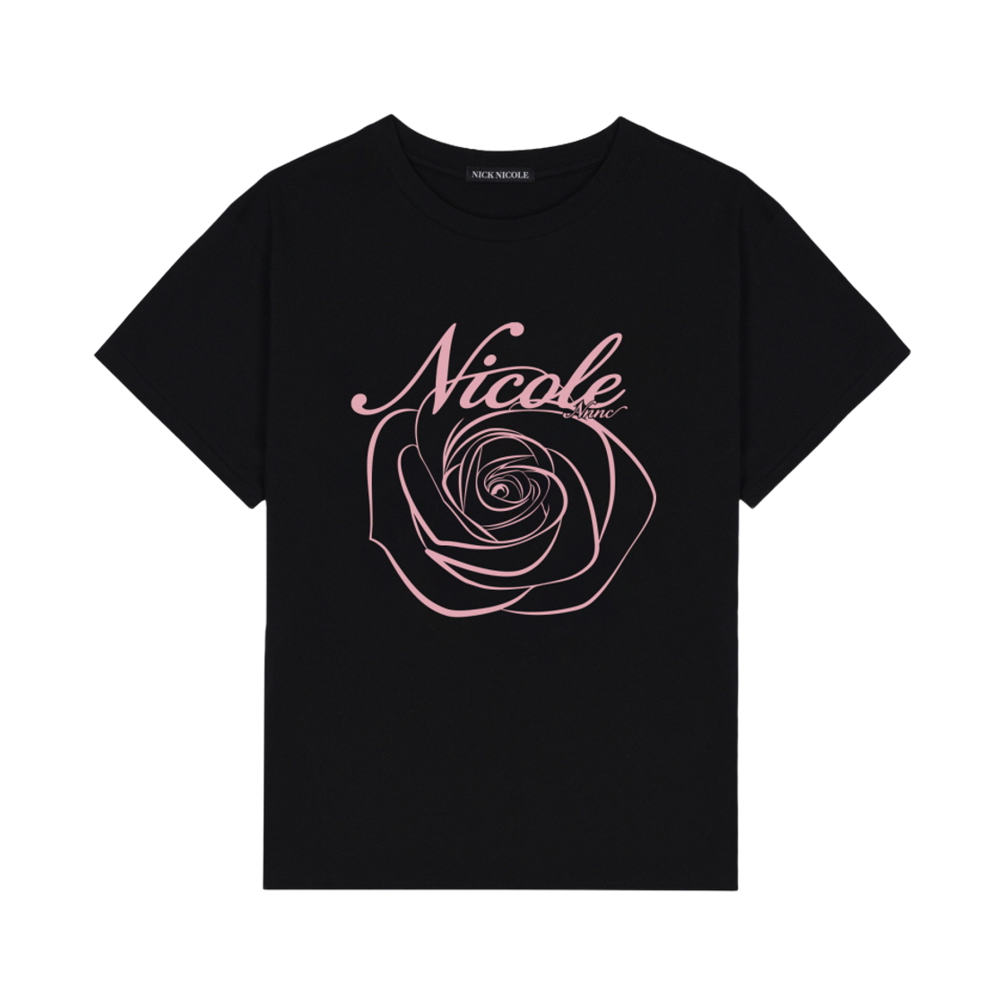 닉앤니콜 니콜 로즈 슬리브 탑 블랙 핑크(NICK&NICOLE Nicole Rose Sleeve Top Black Pink)