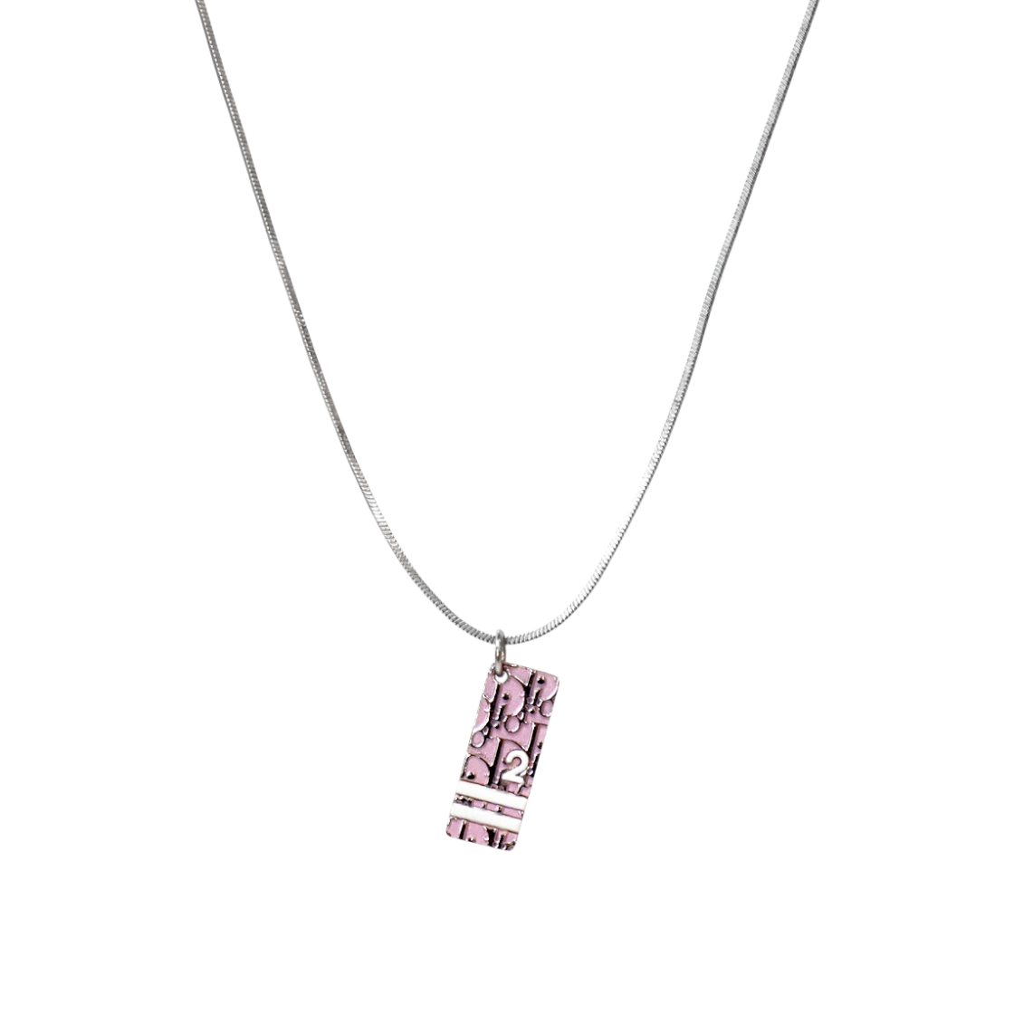 ITVEAL25GSD8 Dior Pink Trotter Silver Necklace A-B53620