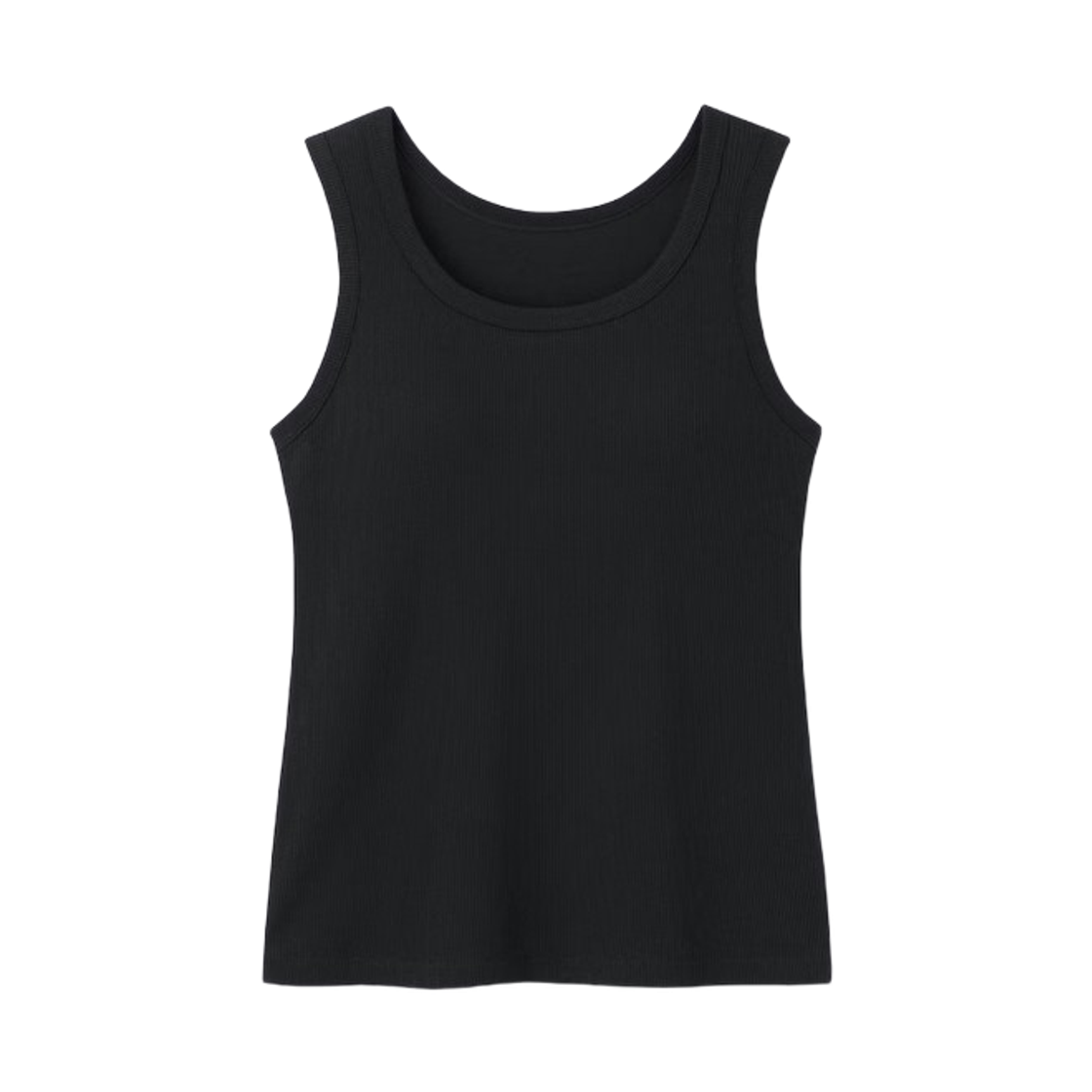 360325-09 (W) GU Bra-Feel Ribbed Tank Top Black