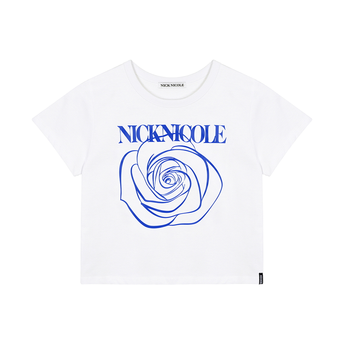 N_SS NICK&NICOLE Rose Signature Crop Top White Blue
