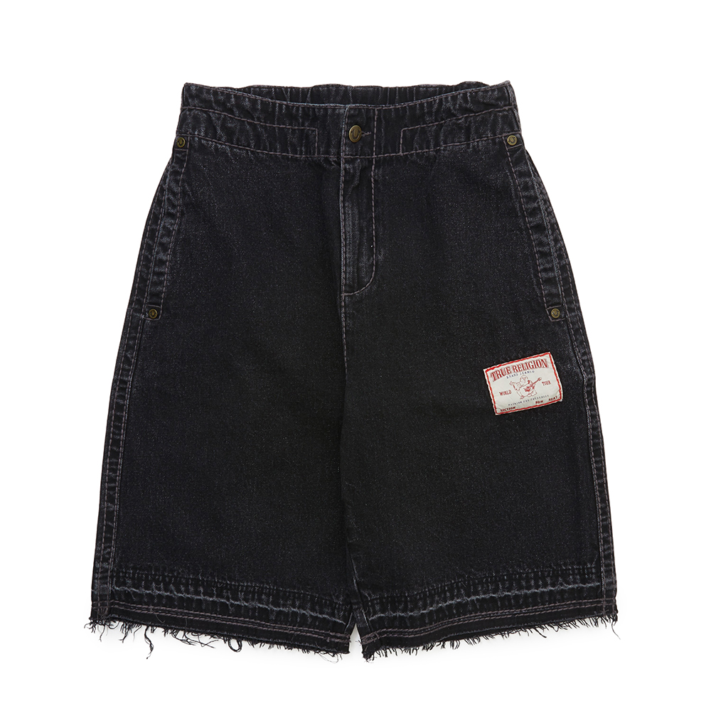 트루릴리젼 더블 포켓 와이드 데님 쇼츠 워시드 블랙(True Religion Double Pocket Wide Denim Shorts_Washed Black) - 2