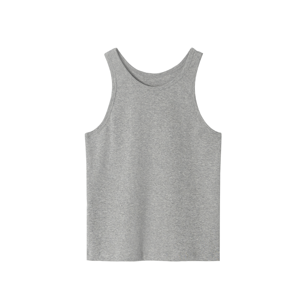지비에이치 어패럴 키니 슬림 슬리브리스 탑 / 멜란지 그레이(GBH APPAREL Kenny Slim Sleeveless Top / Melange Grey)