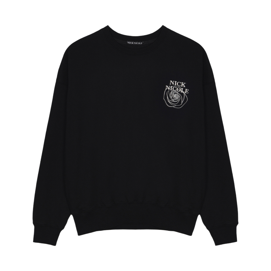 N_SS NICK&NICOLE Mini Volume Nicole Rose Sweatshirt Black Cream