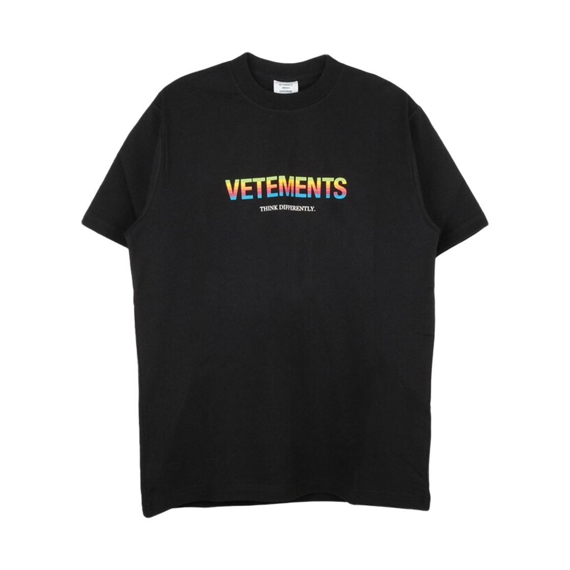 베트멍 띵크 디프런틀리 로고 티셔츠 블랙(Vetements Think Differently Logo T-Shirt Black) - 1