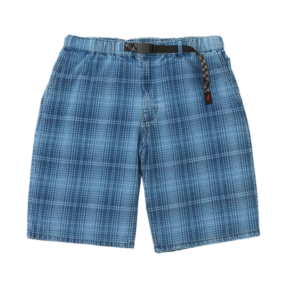 - Gramicci Lagoon Short Denim Plaid Indigo Checkered Plaid - US Sizing
