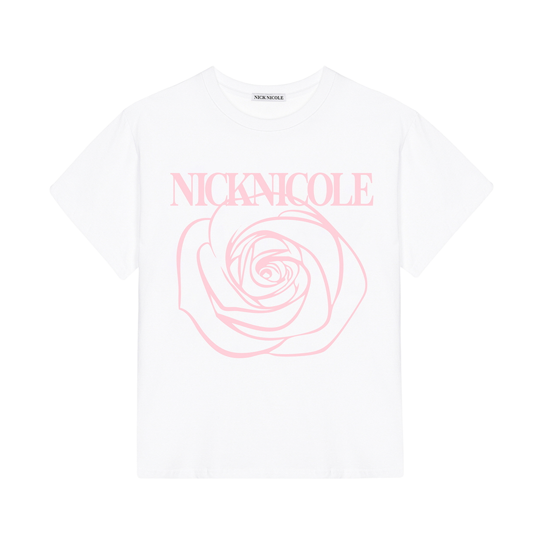 N_SS NICK&NICOLE Big Rose Sleeve Top Cream Pink