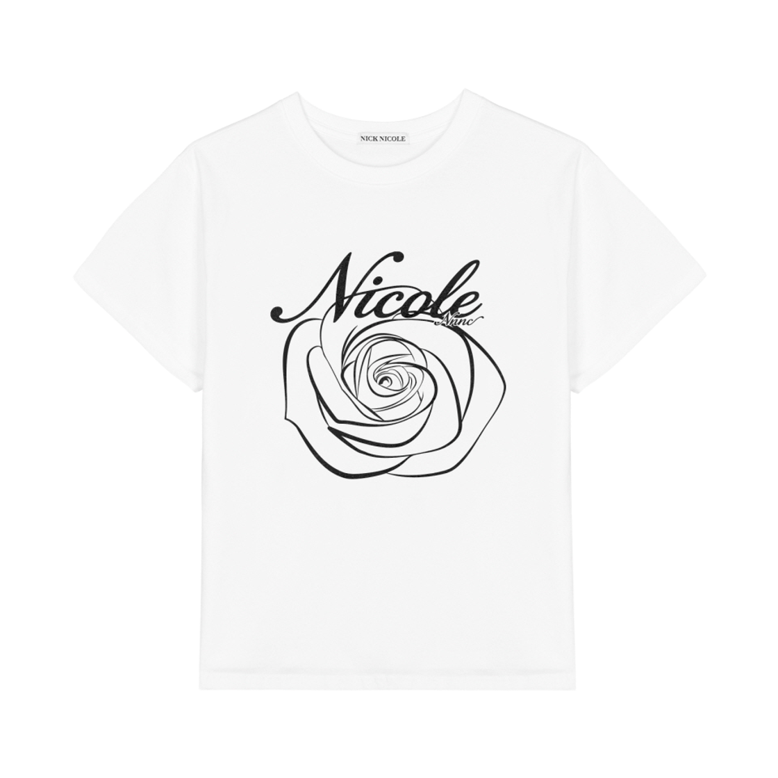 N_SS NICK&NICOLE Nicole Rose Sleeve Top White Black