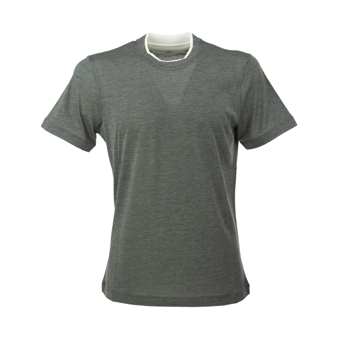 MTS467427-CZ391 Brunello Cucinelli Silk Cotton Layered T-Shirt Grey