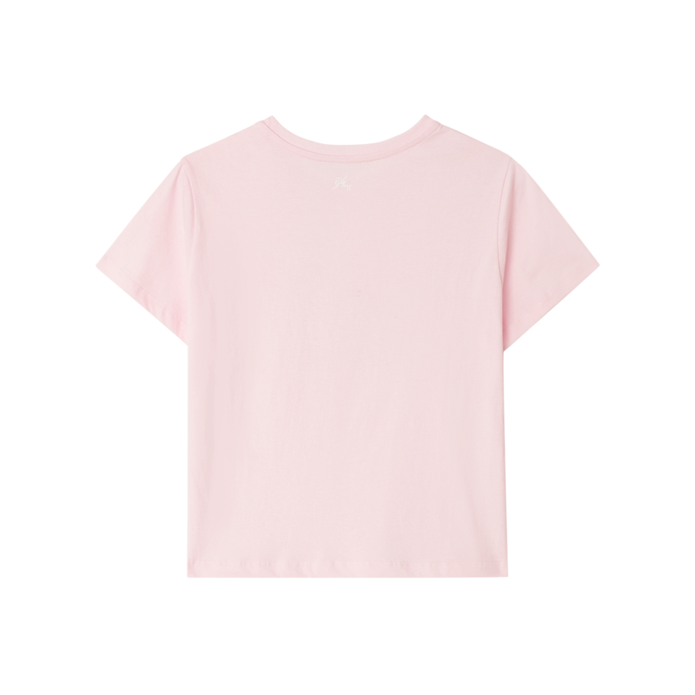 지비에이치 어패럴 트윈 리본 티셔츠 / 라이트 핑크(GBH APPAREL Twin Ribbon Tshirts / Light Pink) - 2