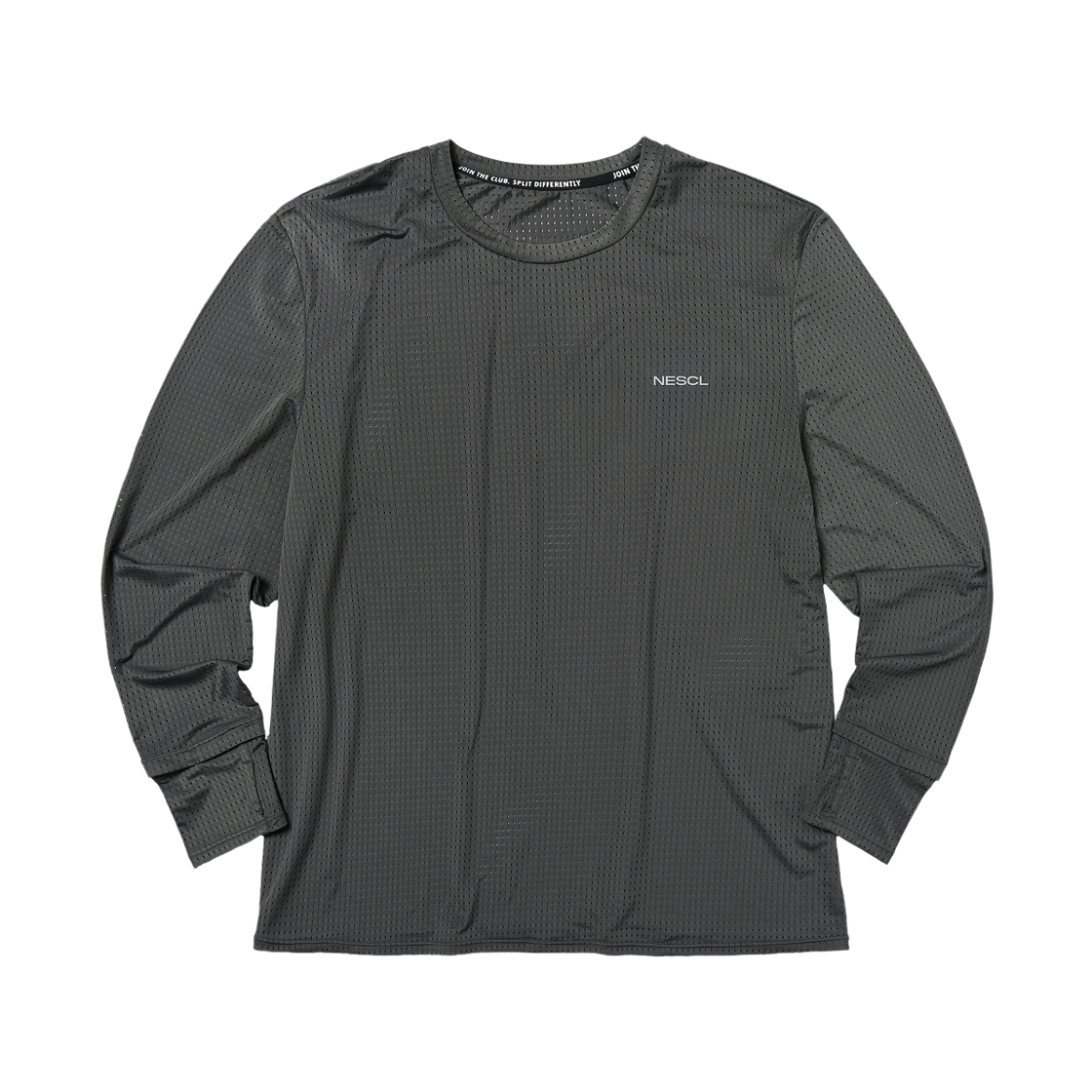네거티브 스플릿 클럽 에어벤트 솔리드 핑거 워치홀 롱슬리브 차콜(negative split club Air Vent Solid Finger Watchhole Long Sleeve Charcoal)