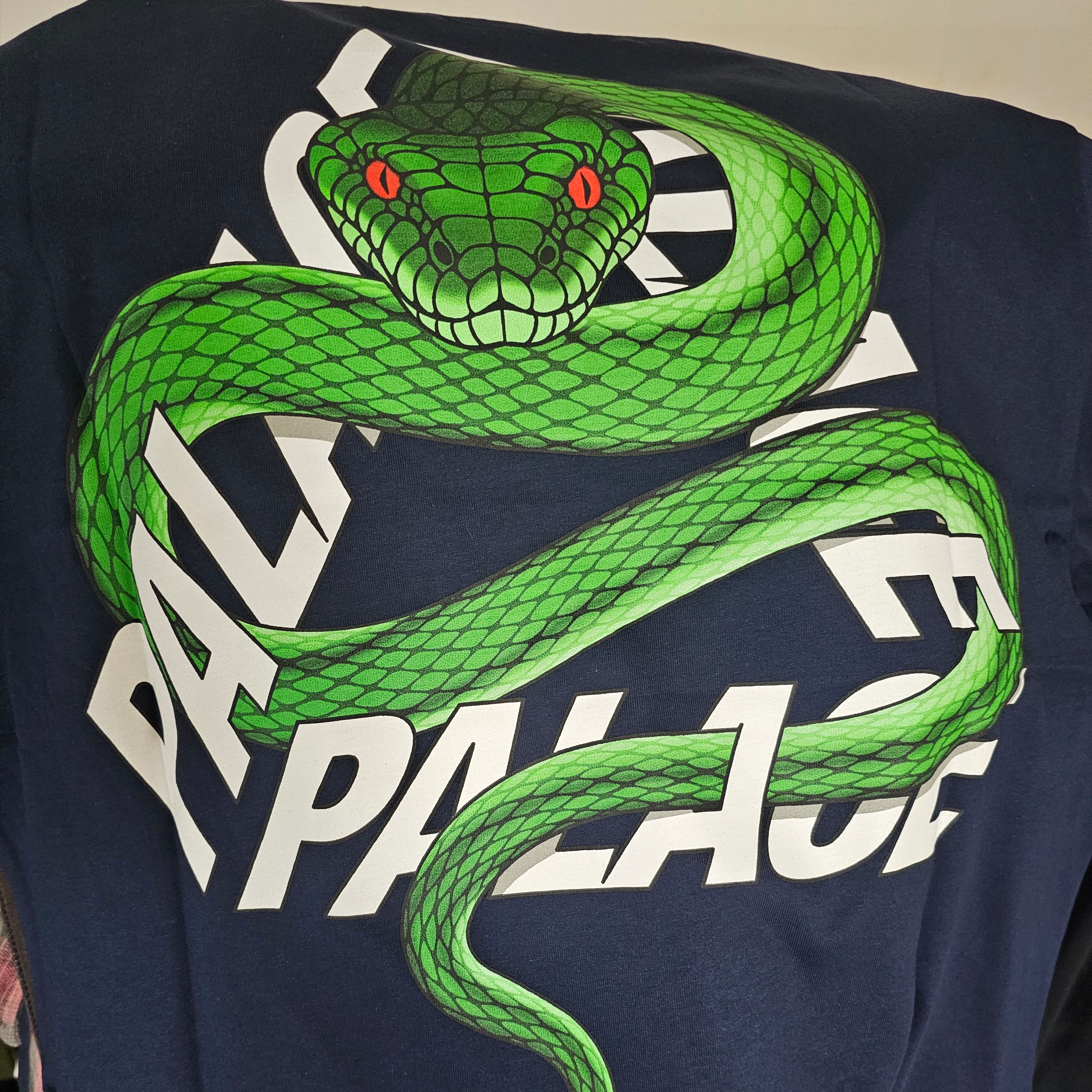 Palace Snakey P3 T-Shirt Navy - 26SS 착용 스타일 - 1