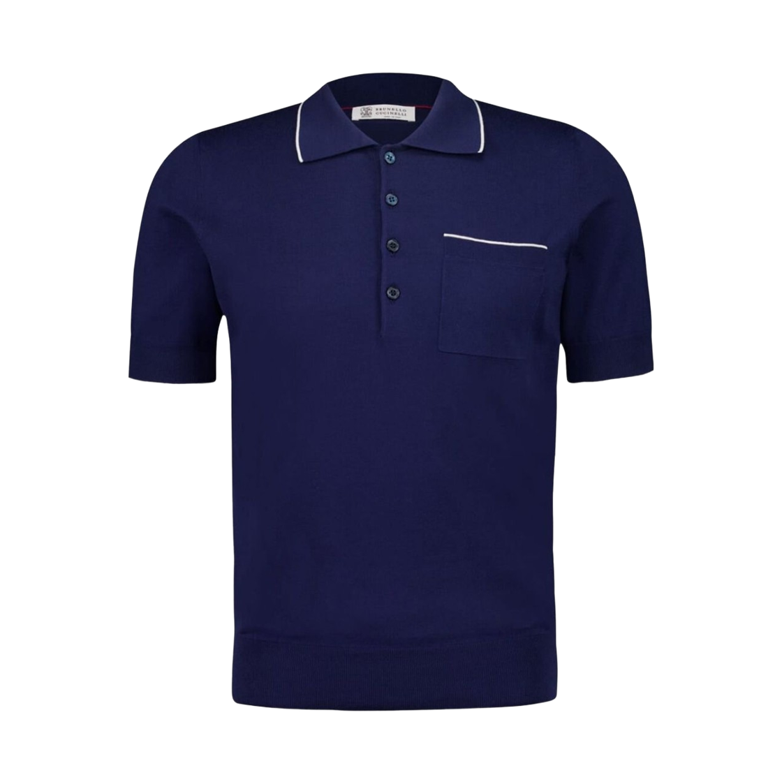 M29805215-CGJ25 Brunello Cucinelli Polo Shirt with Pocket Navy