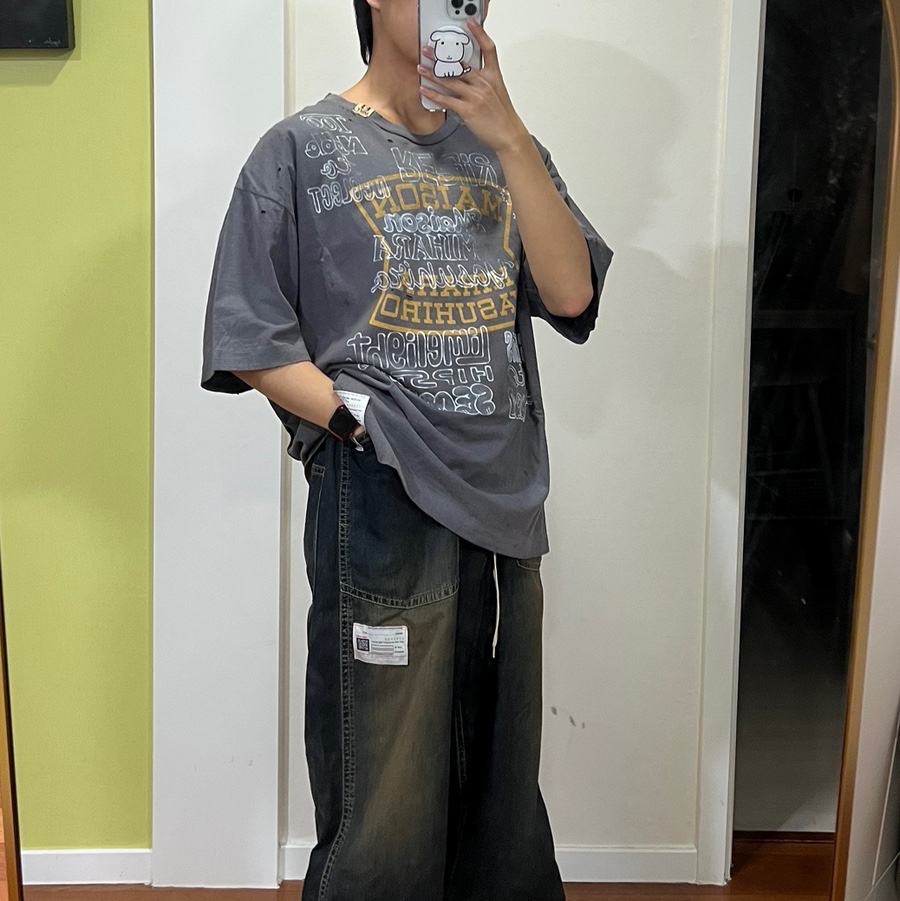 Maison Mihara Yasuhiro Denim Baker Pants Indigo, Thisisneverthat Pertex T Down Jacket Black 착용 스타일 - 1