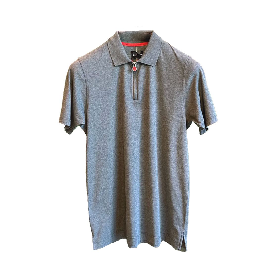 UK1171E22K284001 Kiton Ribbed Detail Polo Grey