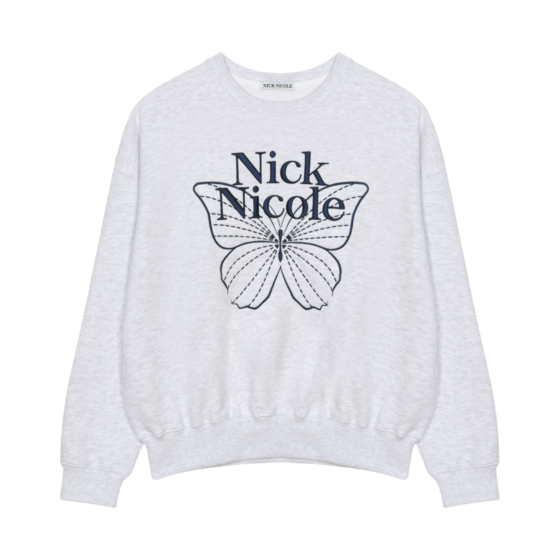 N_SS NICK&NICOLE Volume Butterfly Signature Sweatshirt Melange Navy