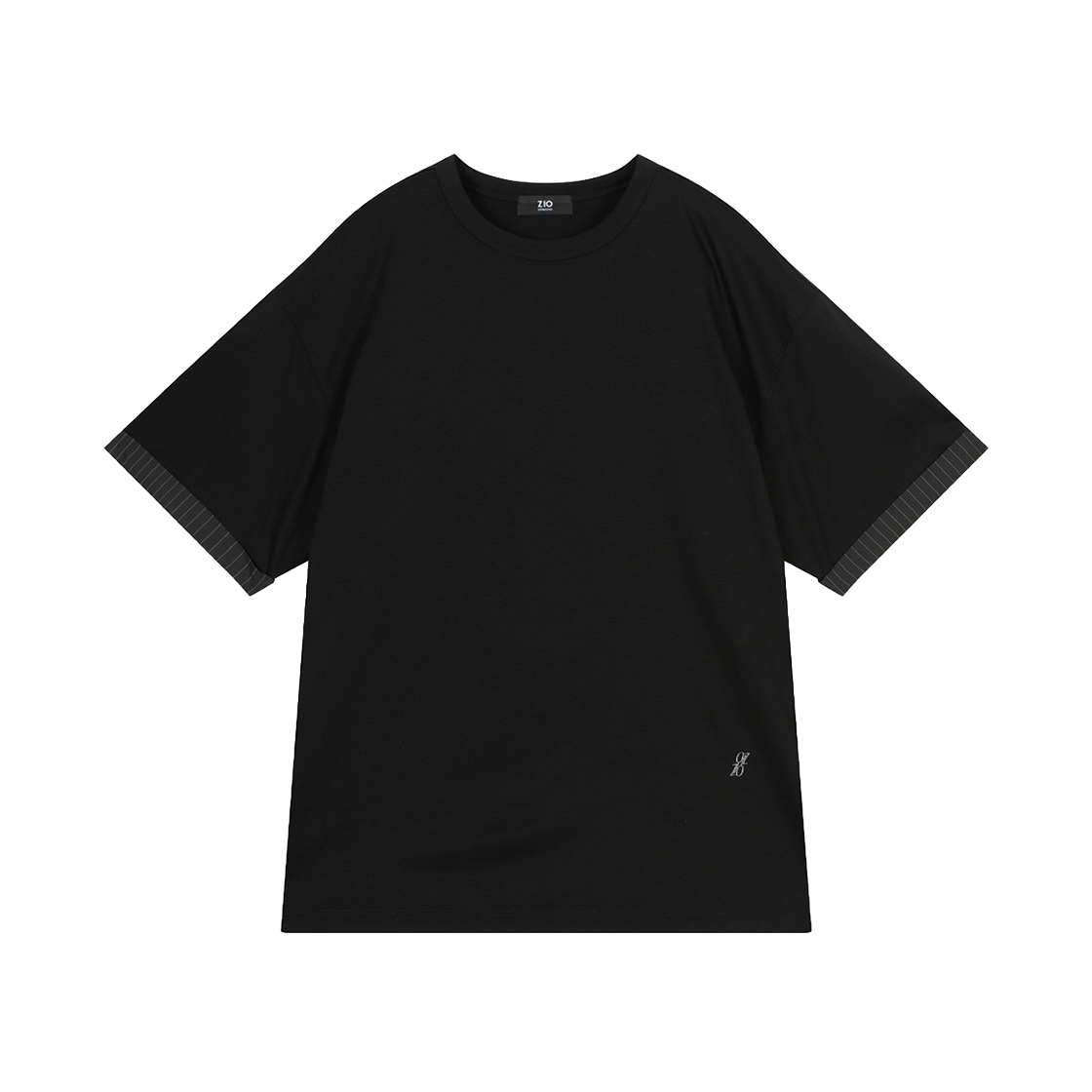 BI3TS308BK ZIOSONGZIO COLLECTION Slogan Roll Up T Shirt Black